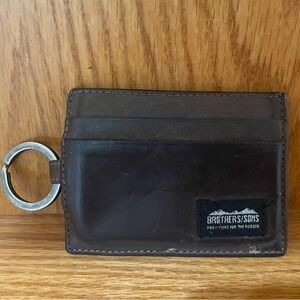 Brothers/Sons Brown Leather Card Holder with Key Ring